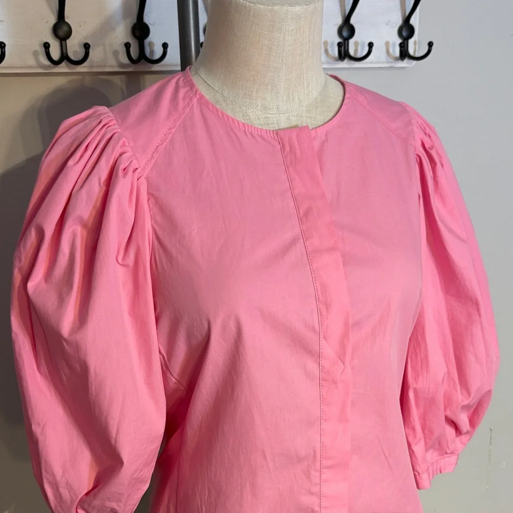 Zara Pink Puff Sleeve Blouse nwt Size Small - Picture 5 of 9
